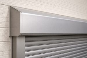 練馬区 外壁塗装 金属部 シャッターボックス メタリック塗料 質感確認