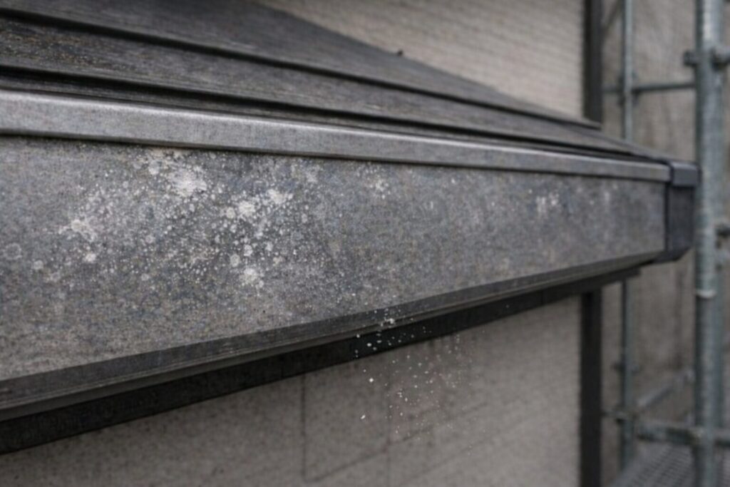 板橋区 外壁塗装 雨樋 白錆（白い粉状の腐食）発生 状態確認