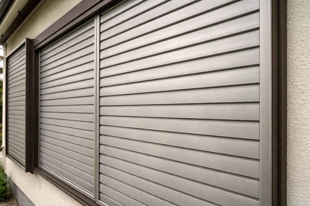 練馬区 外壁塗装 金属雨戸 錆止め 塗装前 ツヤ落ち 状態確認