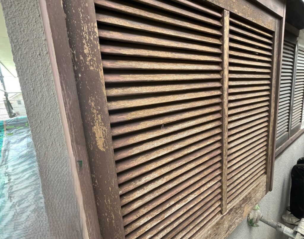 練馬区　木製雨戸の施工前