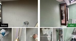 練馬区　外壁施工工程の様子