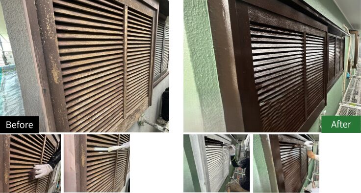 練馬区　木製雨戸の施工工程