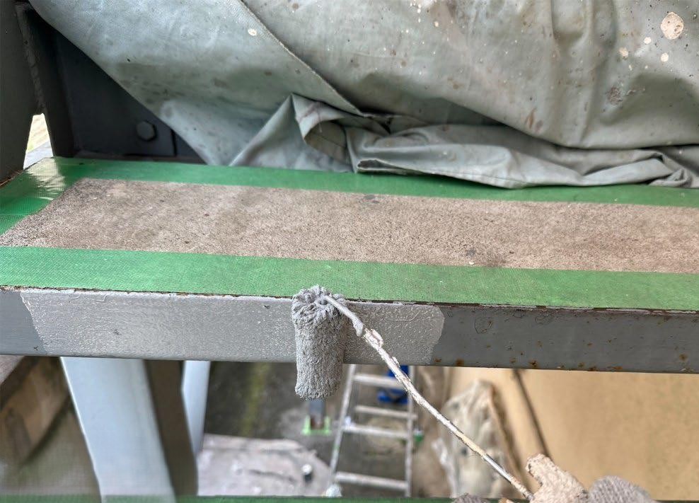 板橋区 集合住宅 階段の錆止め工程