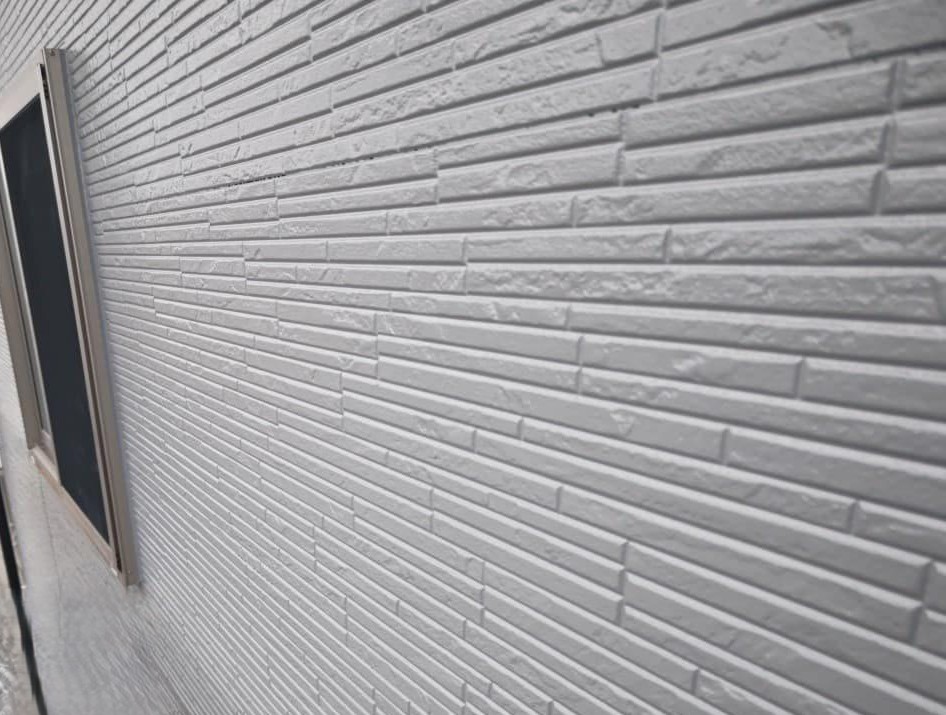 練馬区　外壁塗装　上塗り後の様子