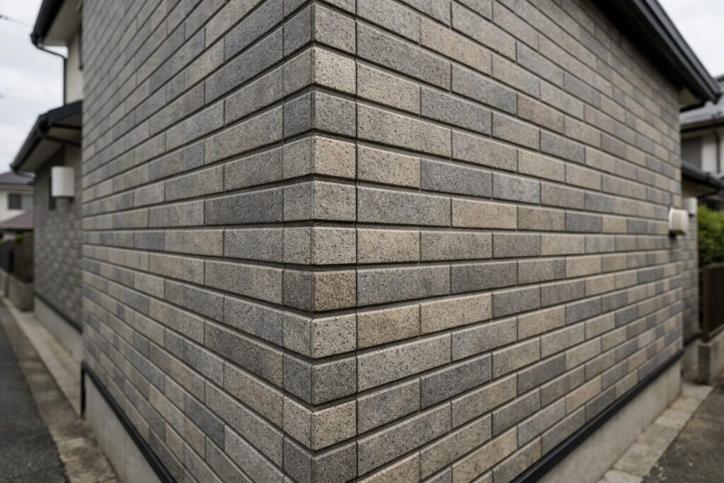 一見メンテナンスフリーとされるタイル外壁だが、目地の状態確認が必要な住宅外壁