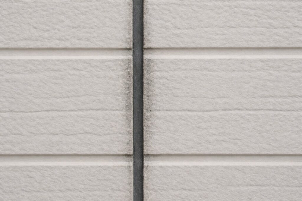 窯業系サイディング外壁の目地周囲に黒ずみが出たブリード現象の状態確認